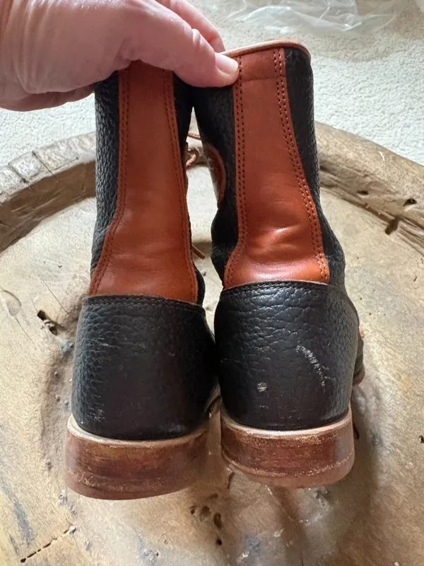 Justin Boots two-tone leather kiltie lace-up roper western women's boots size 5.5B - Image 5