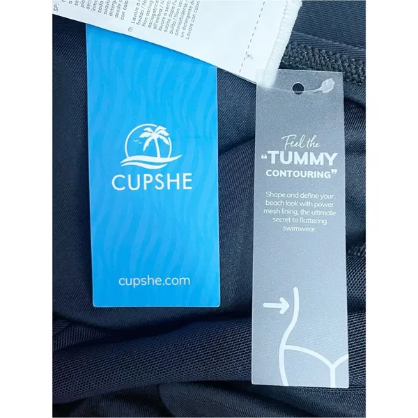 NWT Cupshe Reverie Land V Wire One Piece Swimsuit Medium Black Rhinestone Strap - Image 13