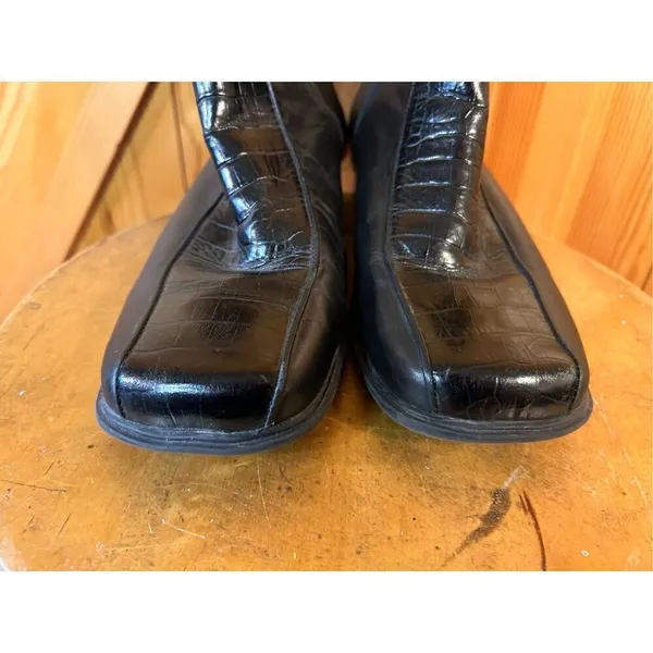 Rockport Womens Ankle Zip Boot Black Leather Size 8.5W - Image 7