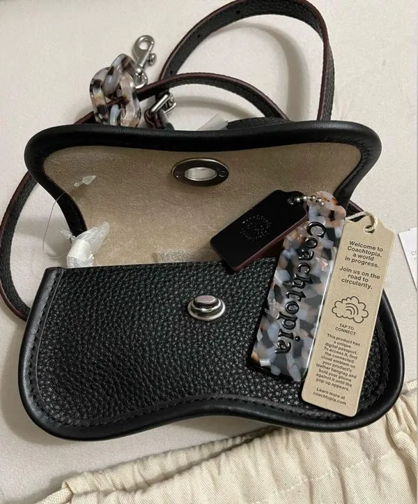 NWT Coach Coachtopia Leather Micro Wavy Dinky Bag n Black - Image 12
