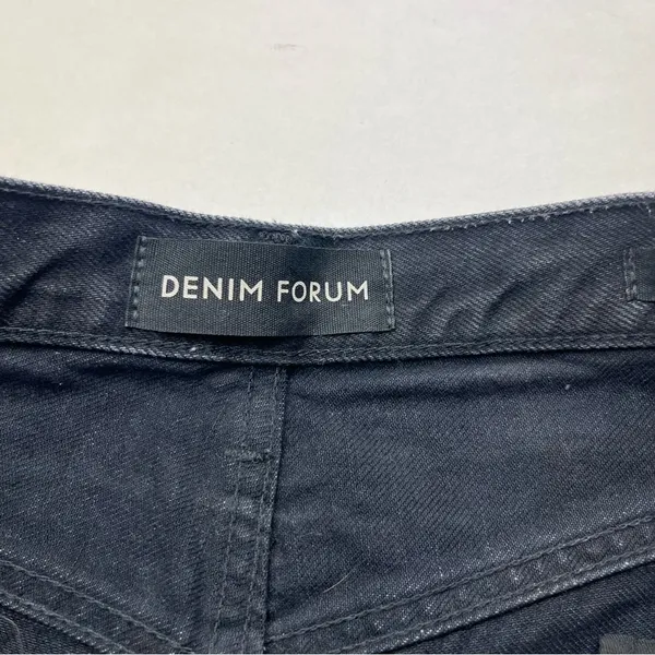 Aritzia Denim Forum The BF High Rise Loose 28L SZ 26 Black Denim Jean Button Fly - Image 8