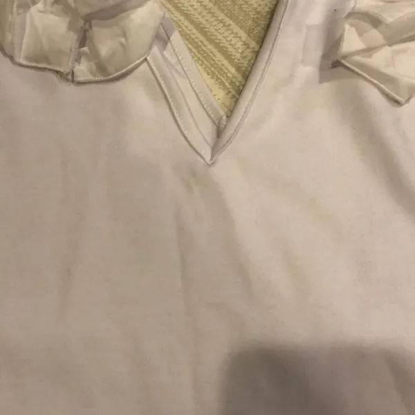 H&M White V Neck Ruffle Tank Top - Image 5