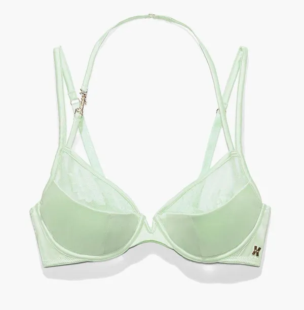 NWT Savage x Fenty Strap Up Lace Plunge Bra - teal - Image 2