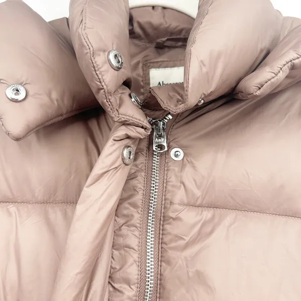Abercrombie & Fitch Womens Taupe Hooded Oversized Puffer Jacket Coat Size‎ S - Image 9