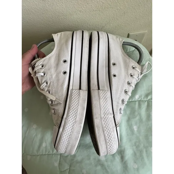 Converse All Star Low Top Lace-Up Sneakers White Womens size 9.5 - Image 6