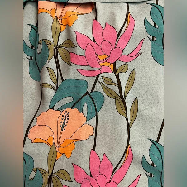 Lulus Totally Tropical Light Green Floral Print Button-Up Shirt Dress - Image 8