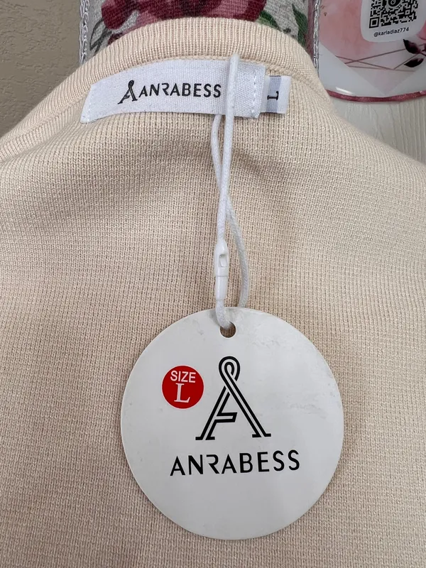 Anrabess cream button front Cardigan size L Tan Size L - Image 6