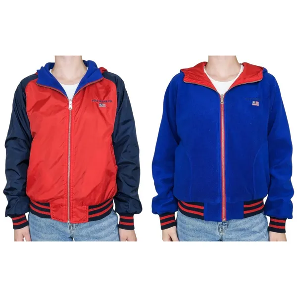 Vintage 90s Ralph Lauren Reversible Fleece Windbreaker Jacket - Image 2