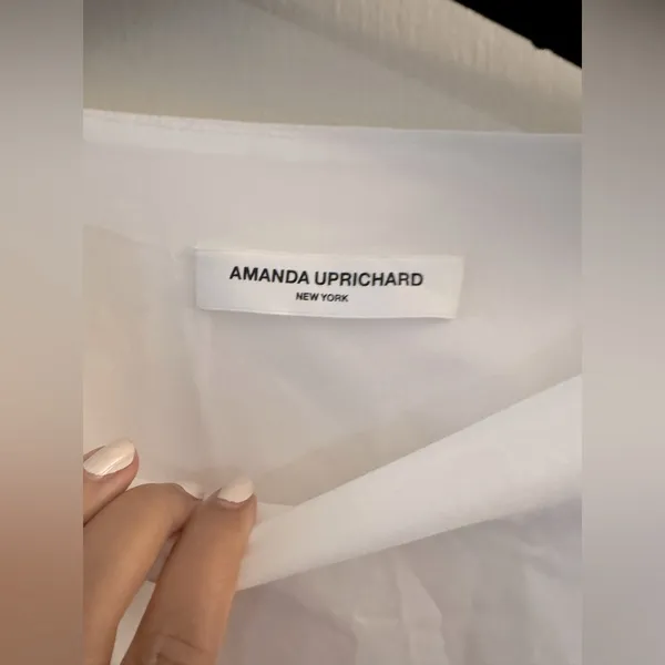 Amanda Uprichard Eyelet Belted White Mini Dress Size Small - Image 3