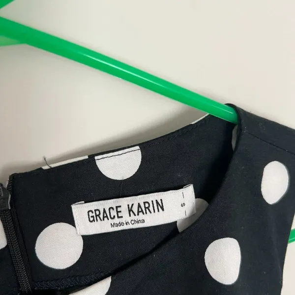 Grace Karin small black‎ polka dot dress - Image 5