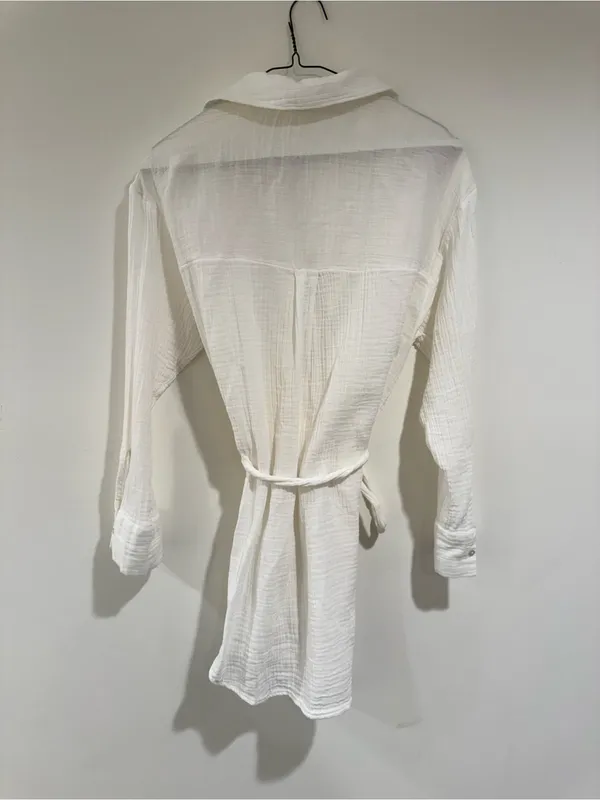 Abercrombie & Fitch White Gauze Tie-Waist Cover Up - Image 3
