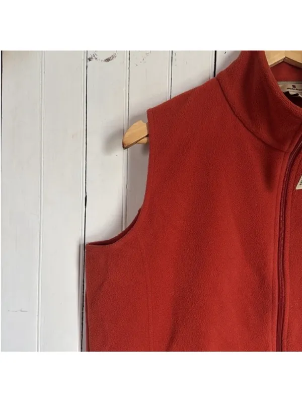 Woolrich Fleece Vest Burnt Orange Size L - Image 2