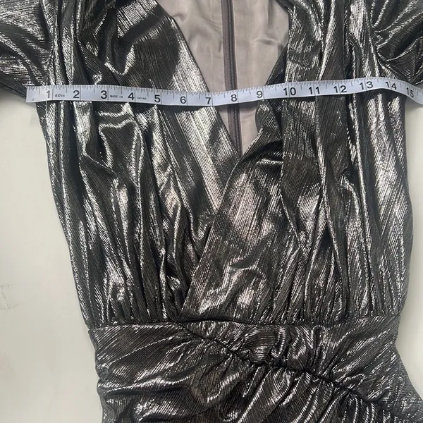 House of Cb London Alvona Silver Metallic Mini Dress - Image 7