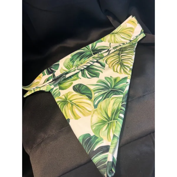Tropical Monstera Leaf Print Knot Headband Green White Botanical Hair‎ Accessory - Image 3