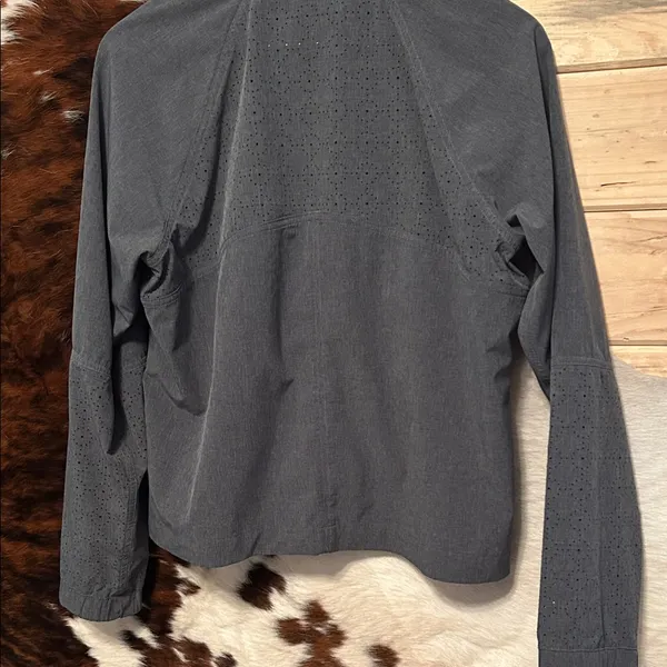 CALIA by Carrie Underwood Woven Full Zip Light Jacket Caviar Heather Size Medium - Image 7