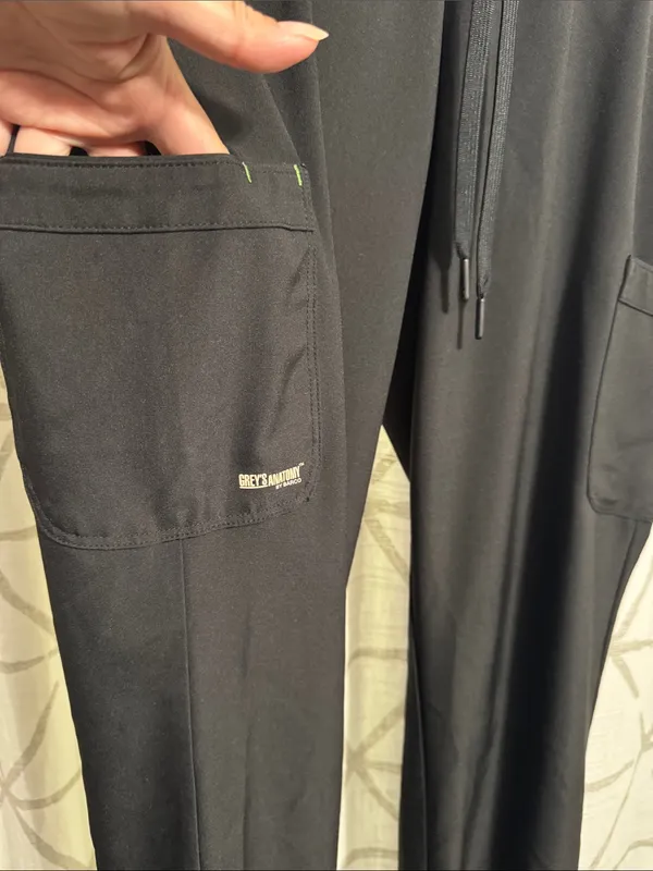 Grey's Anatomy Black Cargo Jogger Professional Wear Scrubs - Image 2