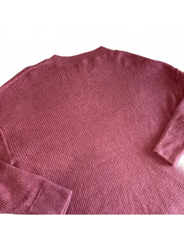 Aerie Cozy Ribbed Knit Crewneck Sweater RN: 54485 In Mauve, Woman’s Size Small - Image 9