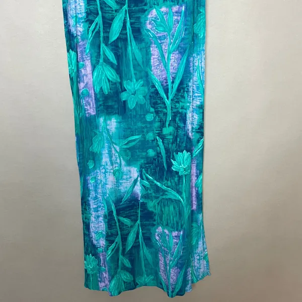 Two Piece Dress Blouse Floral Crinkle Fabric Sleeveless Shift Summer Casual - Image 5