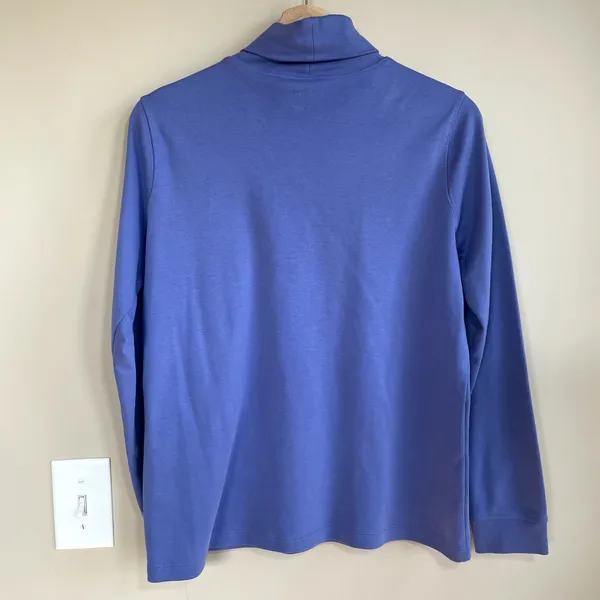 L.L.Bean blue turtleneck sweater women's‎ size M reg top casual minimalist basic - Image 5