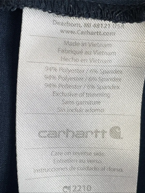Carhartt Scrub Navy Top with Bright Green Trim - Image 7