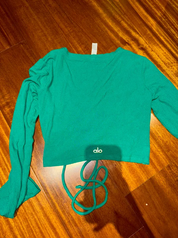 Alo Ribbed Cinch Top Xs - Image 6
