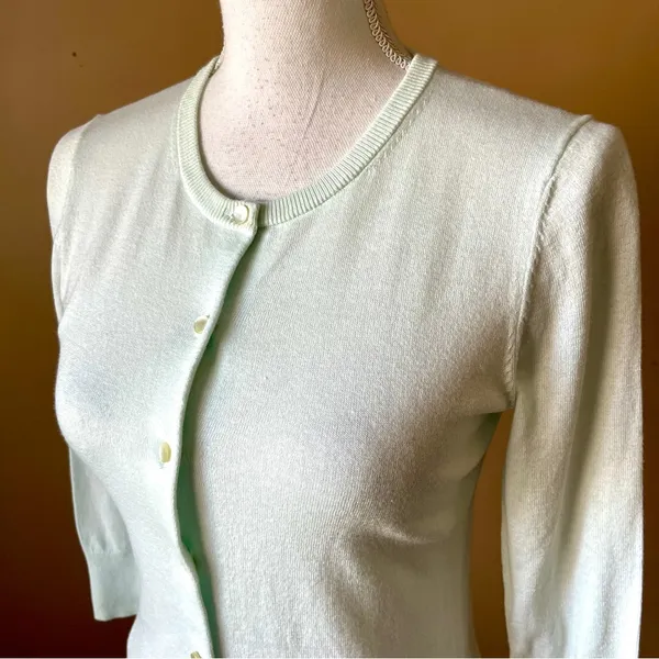 ANN TAYLOR | Light Teal Button Down Cardigan Sweater Sz XSP - Image 4
