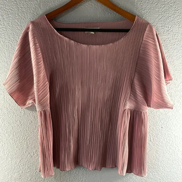 Madewell Texture & Thread Micropleat Top in Vintage Mauve - Image 4