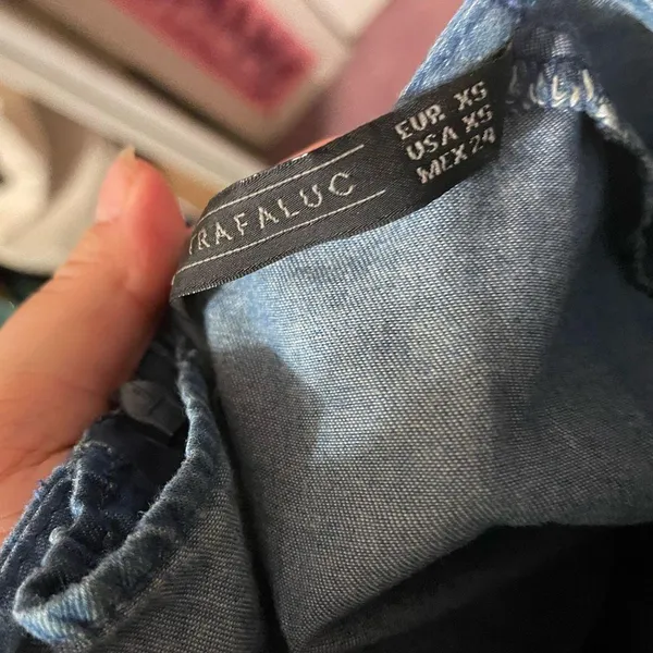 ZARA DENIM PEASANT BLOUSE - Image 5