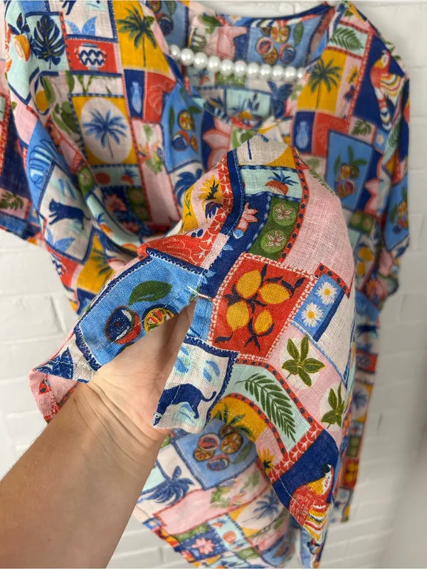 C&C California Beach Tropical Print Top Plus Size - Image 8