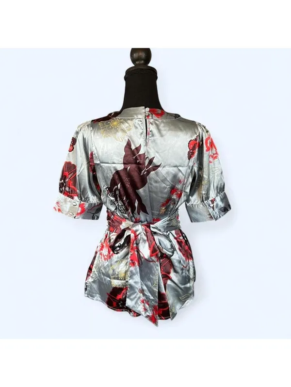 Vintage Y2K BCBGMAXAZRIA Floral Kimono Top size small - Image 4