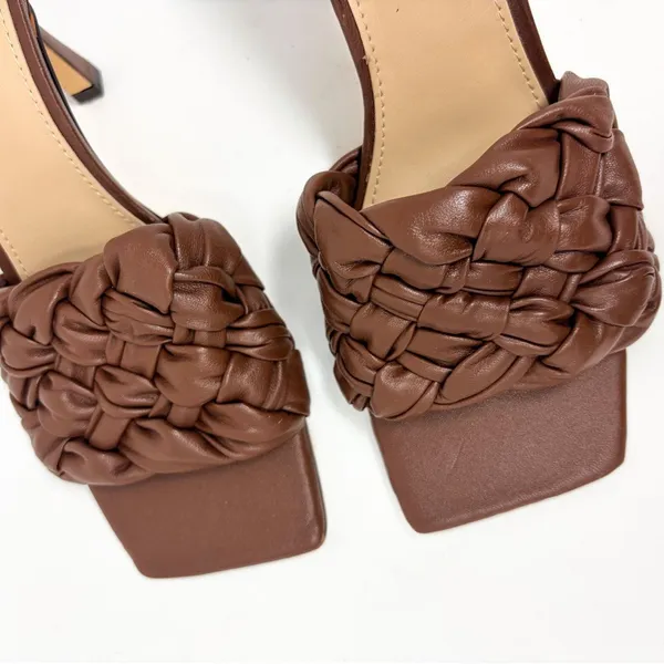 NWOT Marc Fisher Women's Draya Braided Mule Sandals Brown Size 7.5 - Image 2