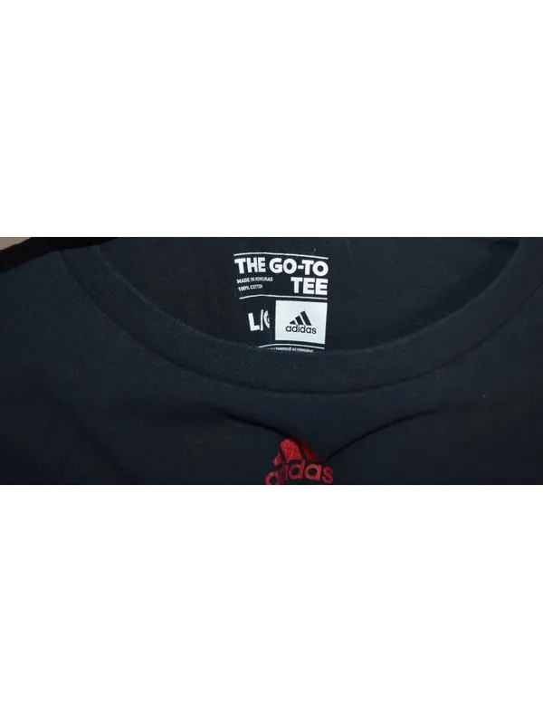 Adidas Kansas Black Graphic T-Shirt Size L – Go-To Tee Kansas Spellout Crewneck - Image 3