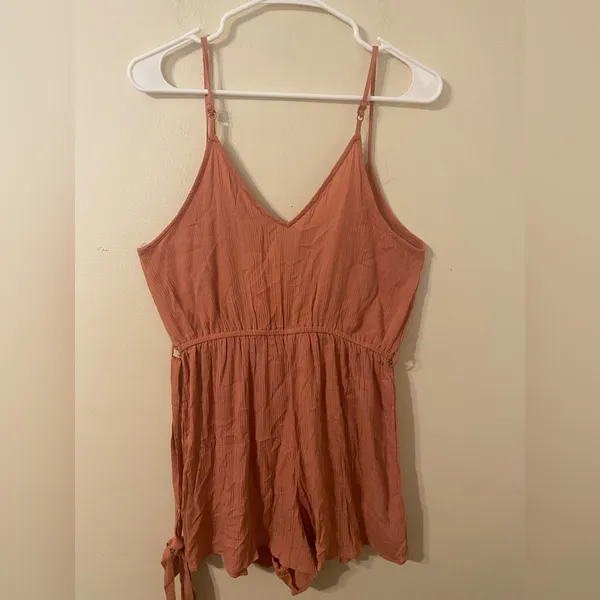 New NWT Asos Design Red Orange Sleeveless Romper‎ Size 8P 8 Petite - Image 2