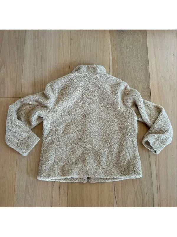 Pendleton Beige Sherpa Zip Up Jacket Plaid Pocket Size XL - Image 2