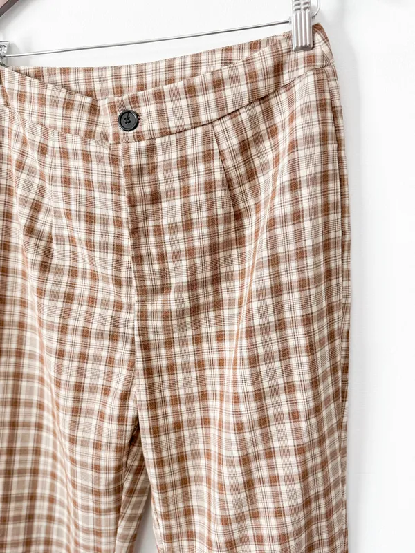 Plaid Pants Brown Size 28 - Image 3