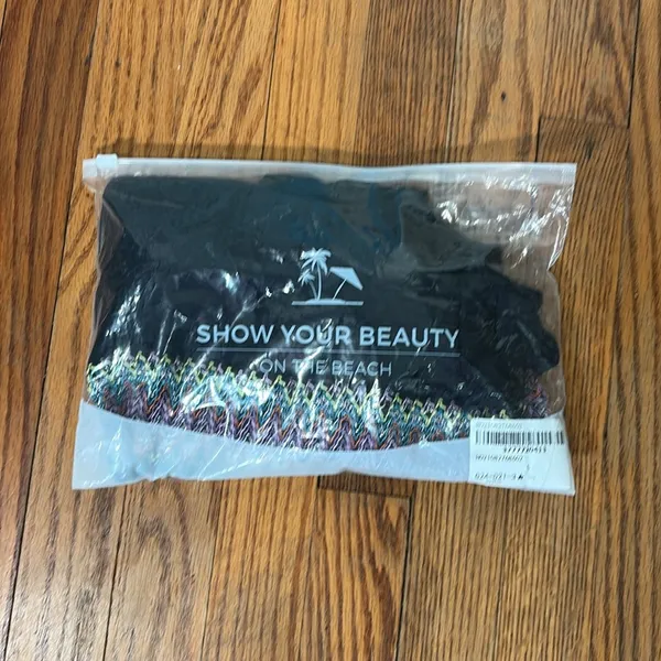Paisley One Shoulder Woven Patchwork Black Bikini‎ Set size S NWT swimsuit - Image 13