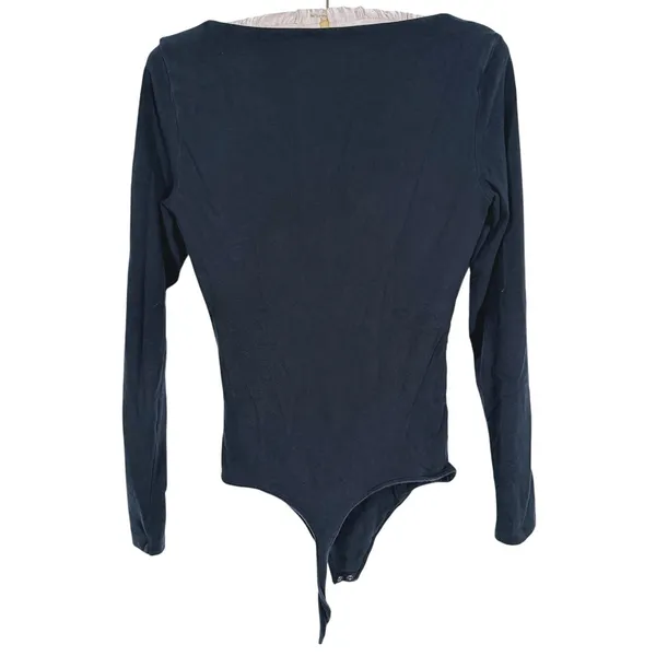 Abercrombie & Fitch Sweetheart Long Sleeve Bodysuit Medium Black Layer Minimal - Image 3