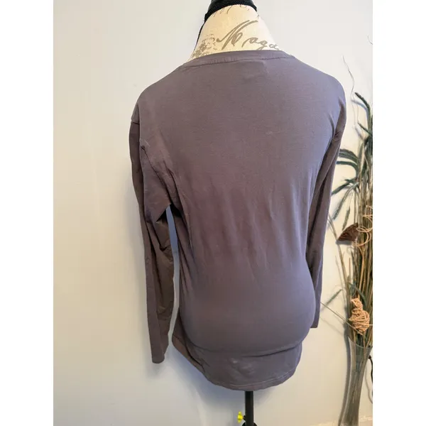 Gymshark Womens Long Sleeve Training Top‎ Gray Crew Neck Slim Fit Size Small - Image 2
