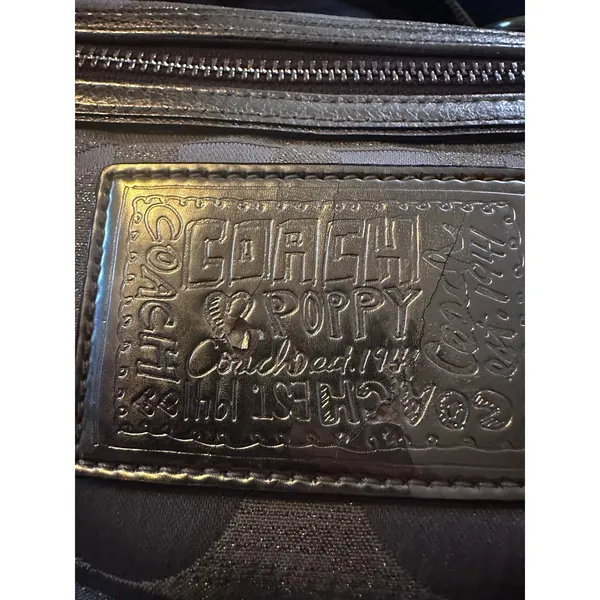 Coach Poppy Op Art Glam Tote Gold Metallic Ja Handbag - Image 10