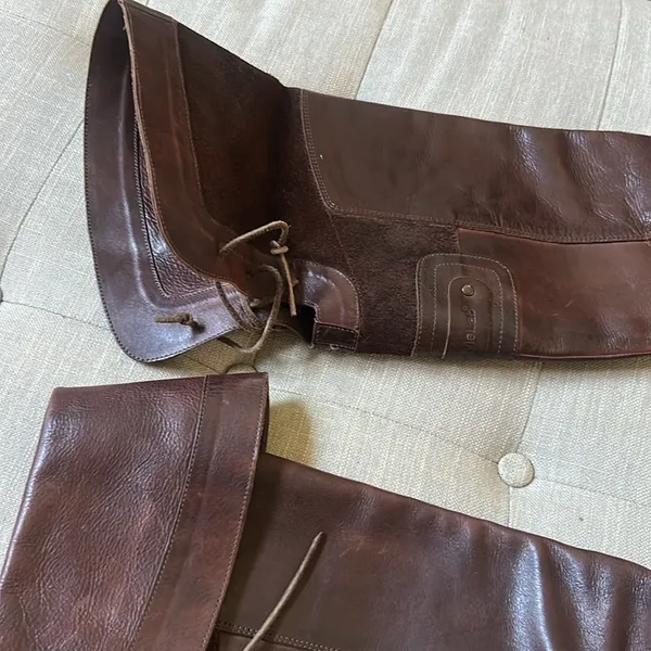 Diesel Style Lab Brown Leather Over The Knee Heeled Boots Size 40 - Image 7