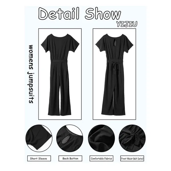 PRETTYGARDEN NEW V Neck Long Sleeve Pockets Long Pants Romper Jumpsuit S NO BELT - Image 4