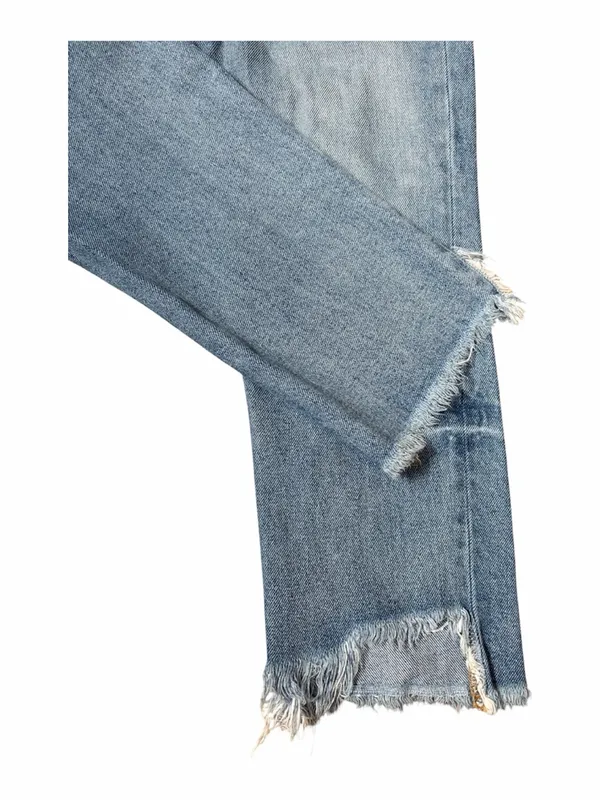 Hidden Crop Jeans Cutoff frayed hems Blue Size 26 - Image 4