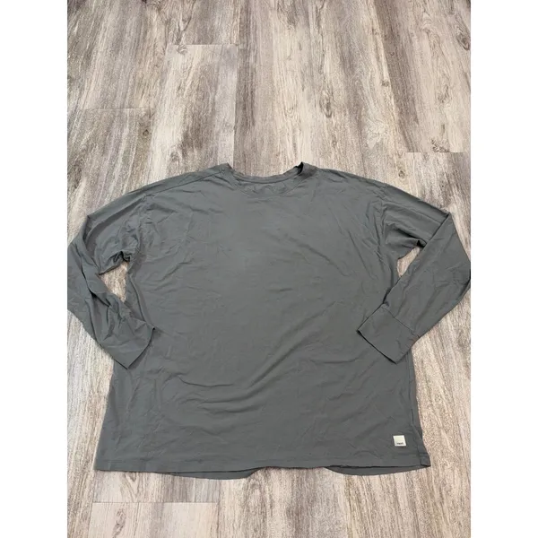 Vuori Womens Relaxed Long Sleeve Crewneck Top Charcoal Gray Size Large - Image 2
