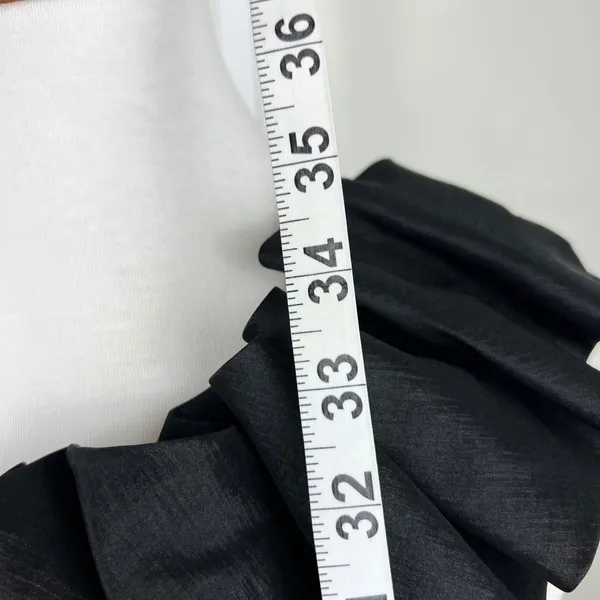 S.L. Fashions Black One Shoulder Ruffle Ruched Cocktail Dress Size 14 - Image 8