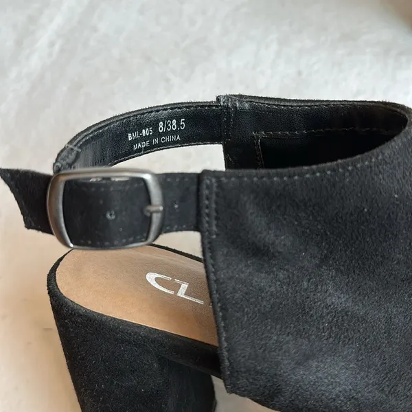 CL by Laundry Black Bestie Peep-Toe Open Heel Ankle Bootie Sandal Size 8 - Image 7