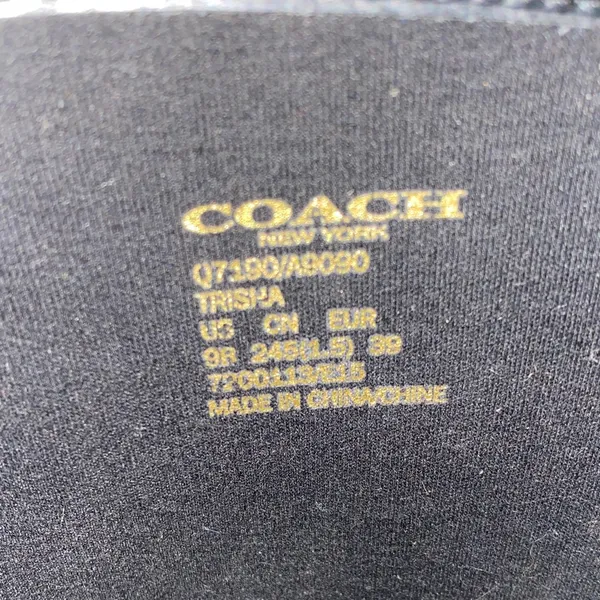 Coach Trisha Tall Rubber Rain Boots With Gold Buttons & Leather Size 9M - Image 8