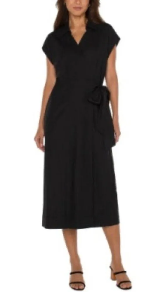 NWT Liverpool Los Angeles X Nordstrom Collared Wrap Dress in Black - Image 4