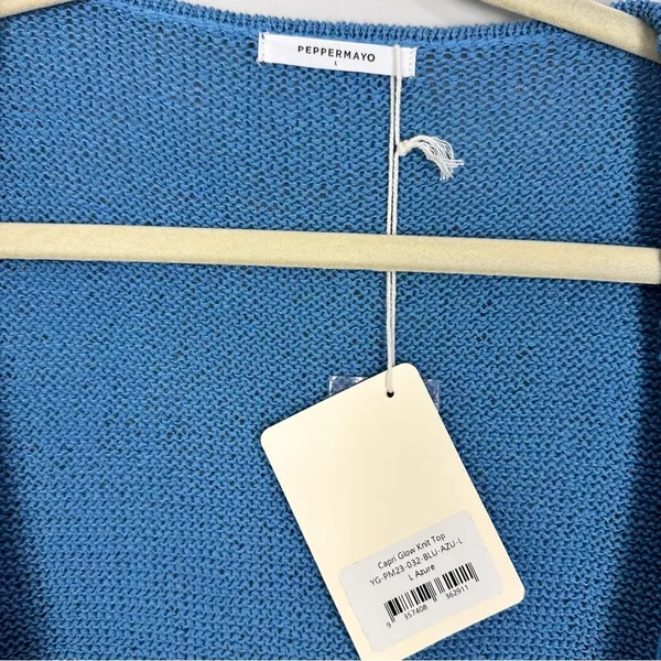 Peppermayo Capri Glow Knit Longline Vest Top Azure Blue Lrg NWT Festival Spring - Image 12
