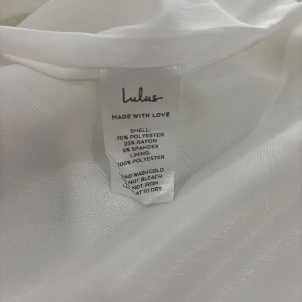 Lulus White One Shoulder Ruffle Mini Dress‎ Cocktail Bridal Size L - Image 14