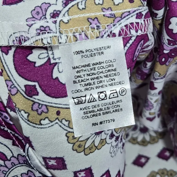 Ann‎ Taylor Womens Purple Mandala Print Halter Neck Blouse Top Satin Size M NEW - Image 4